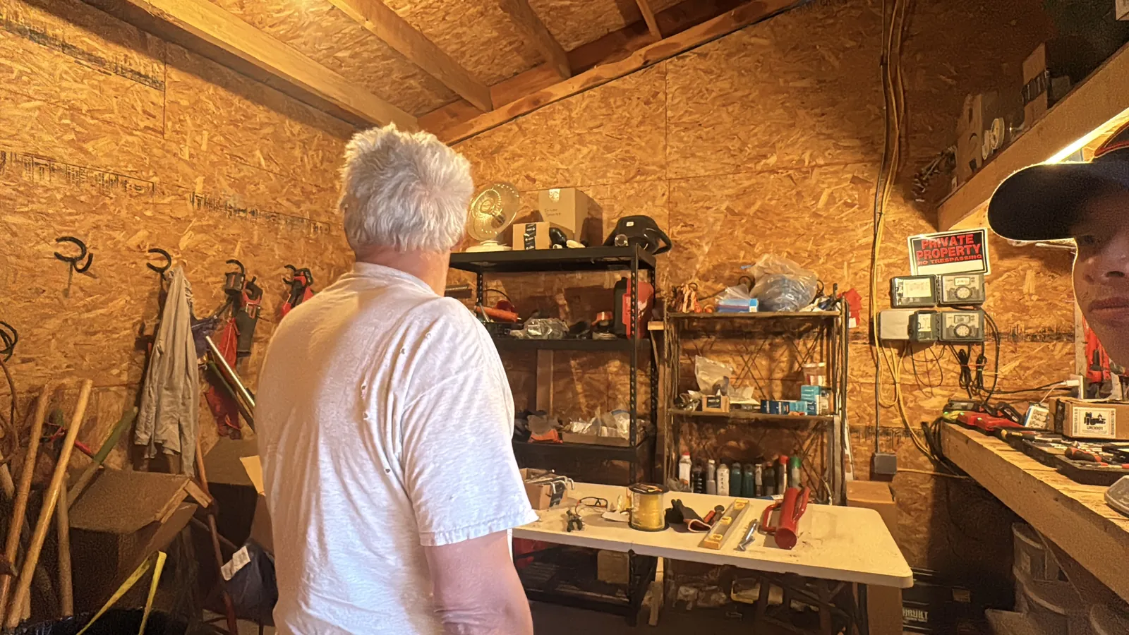 Inside a farm building at Splendor Valley Farms.